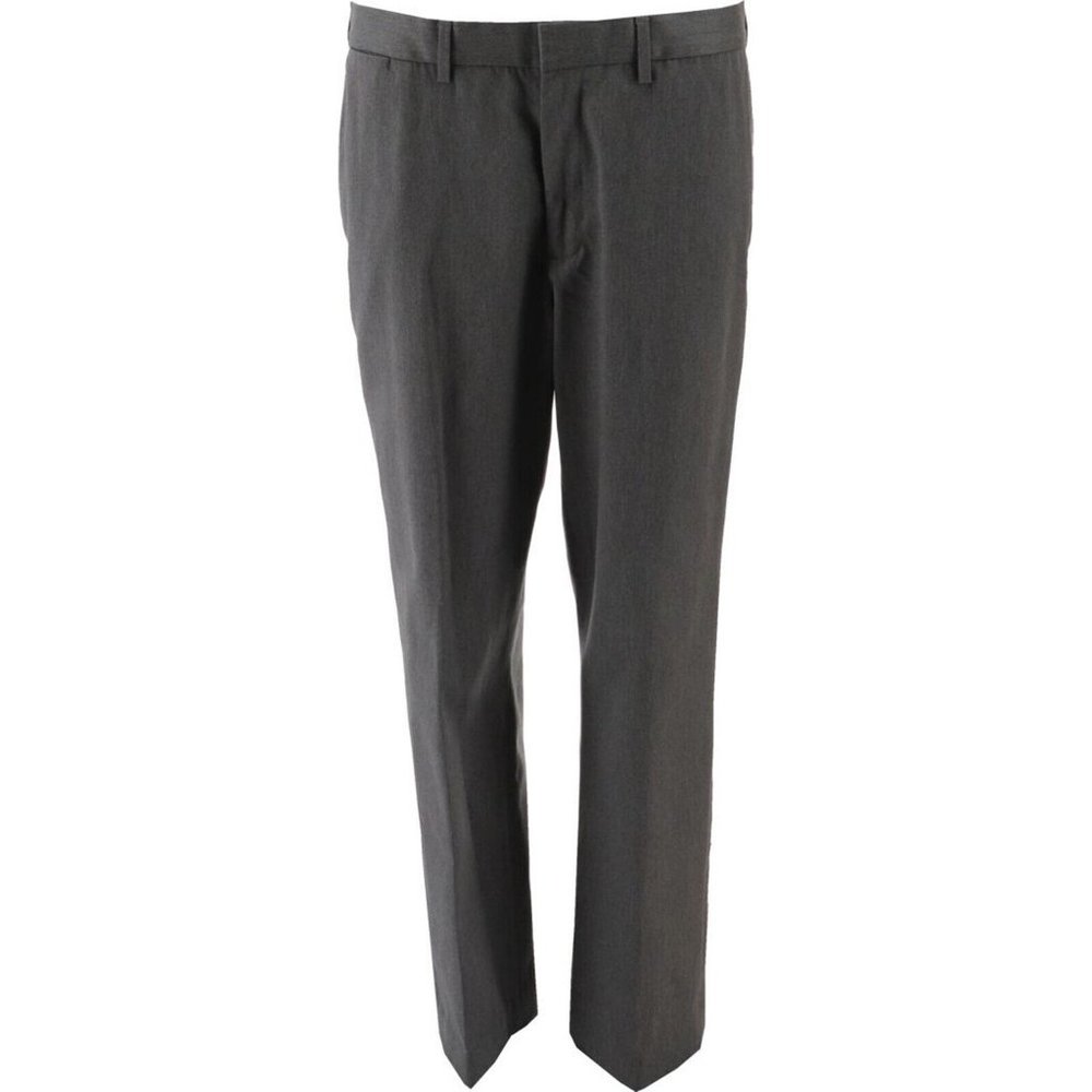 NWT LANDS' END TAILORED FIT NO IRON TWILL DRESS PANTS PEWTER HEATHER 35X29